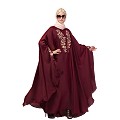 Designer Irani Kaftan with embroidery work- Maroon